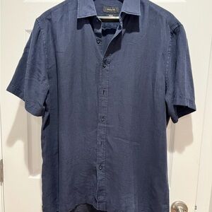 Massimo Dutti Blue Casual Button Down Shirt